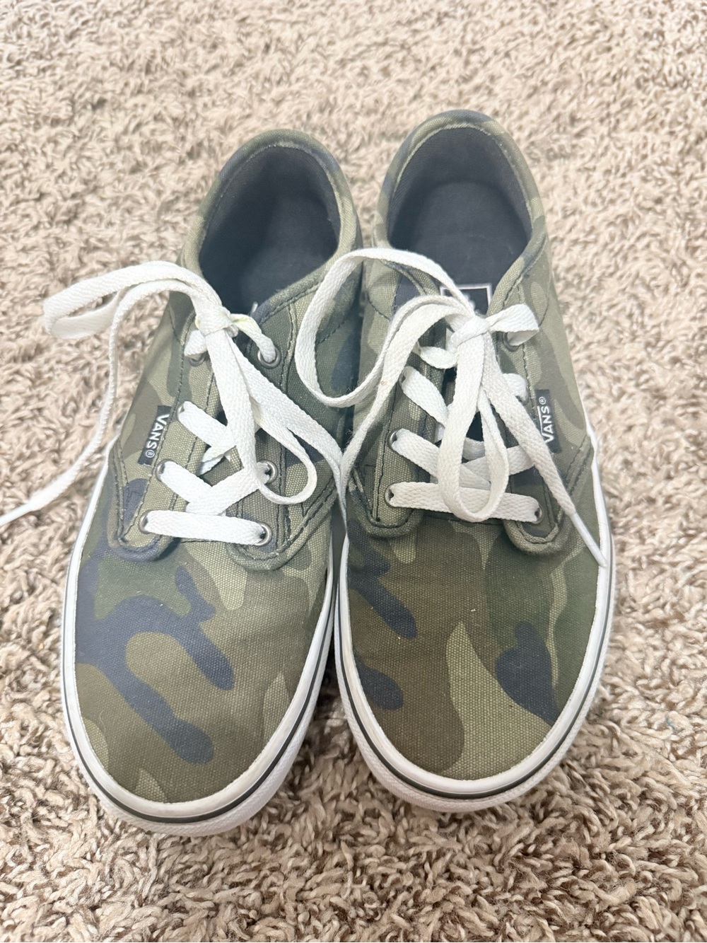 Vans Kids Camo Canvas Lace-Up Sneakers - Olive Green